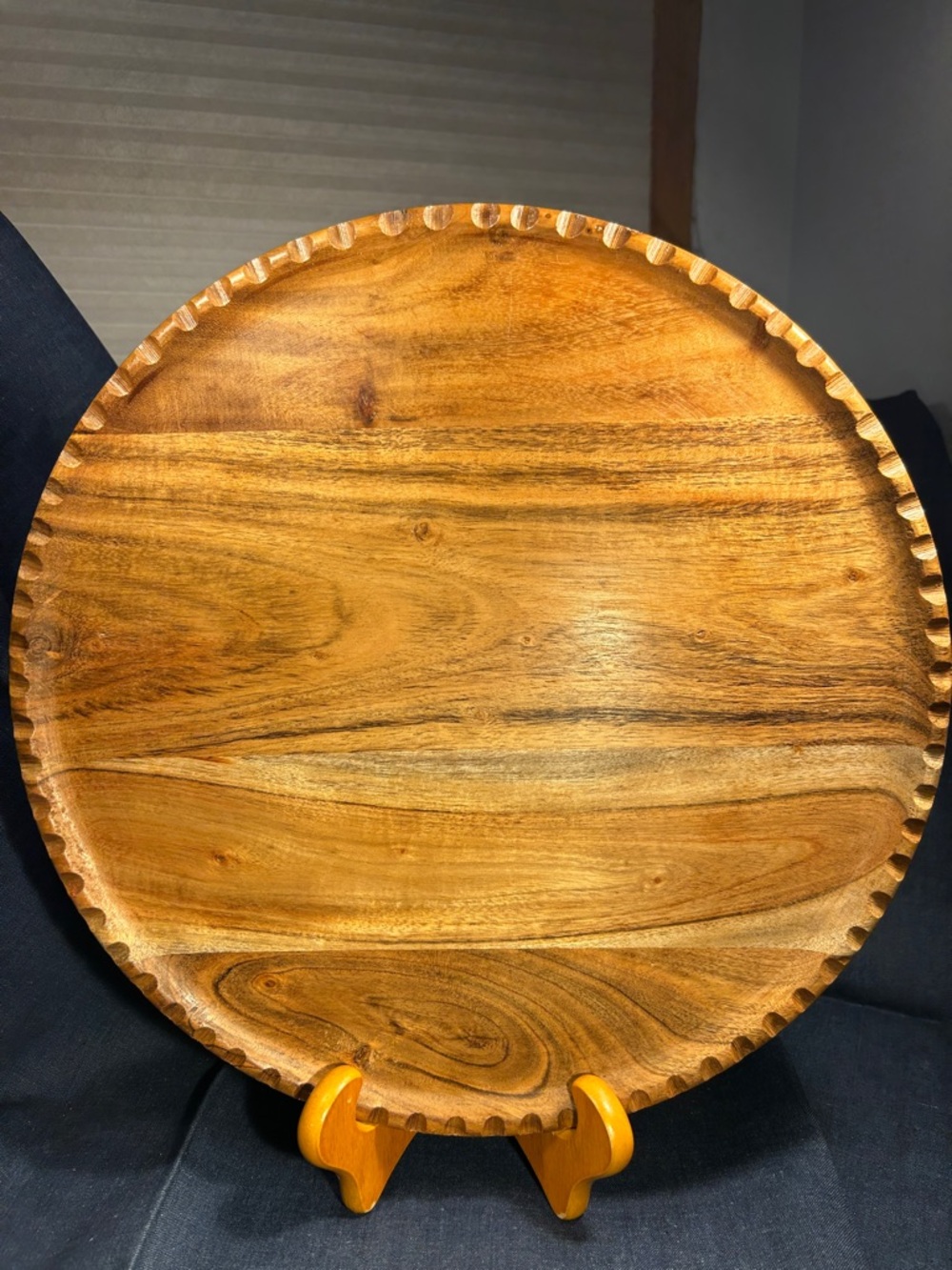 Wood lazy suzan spinning tray made in India